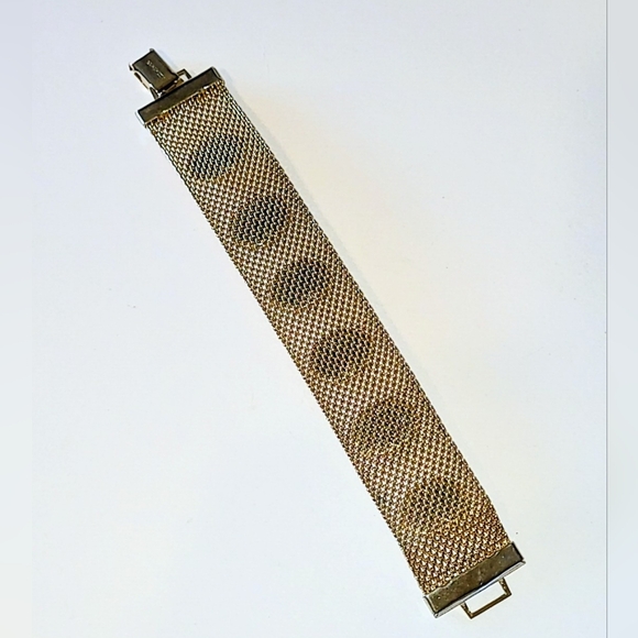 SARAH COVENTRY "SONNET" MULTI-COLOR STONE MESH BRACELET MCM VINTAGE - Picture 3 of 10